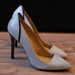Zara Basic Collection: Black & White Stripe Heels